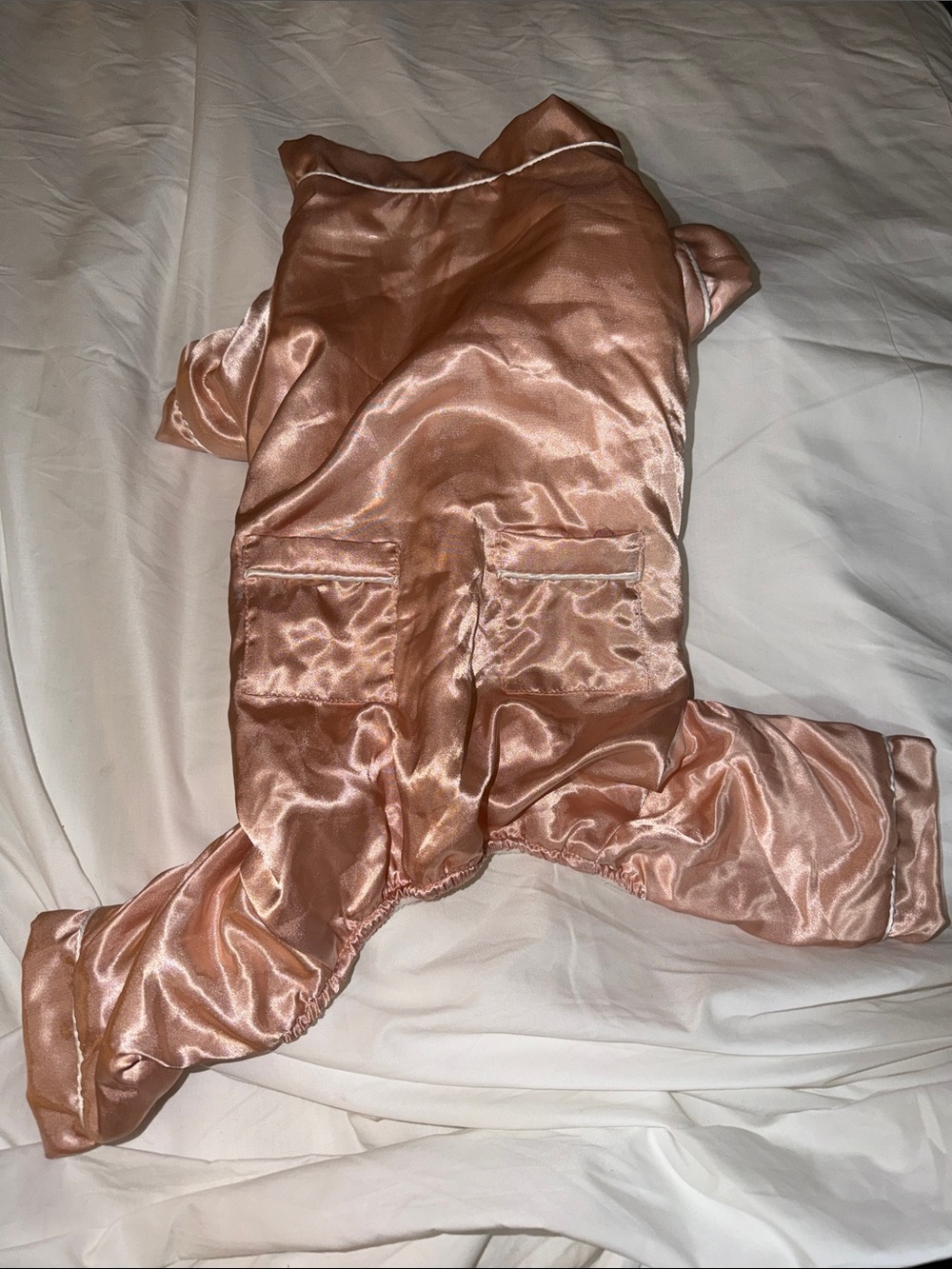 Tahari Satin Dog Jumpsuit in Rose Gold